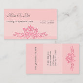 ピンクのはすの花のヨガのインストラクター 名刺 (正面/裏面)