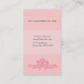 ピンクのはすの花のヨガのインストラクター 名刺 (裏面)