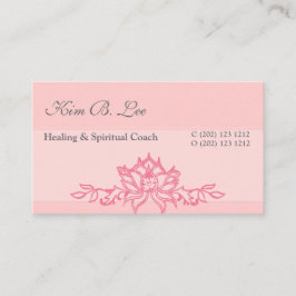 ピンクのはすの花のヨガのインストラクター 名刺