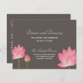 ピンクのはすの花の灰色の結婚披露宴のエンクロージャ エンクロージャーカード (正面/裏面)