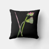 ピンクのはすの花の禅僧の芸術 クッション (裏面)