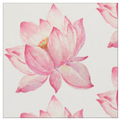 ピンクのはすの花 ファブリック (クローズアップ)