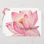 ピンクのはすの花 招待状 (正面/裏面)