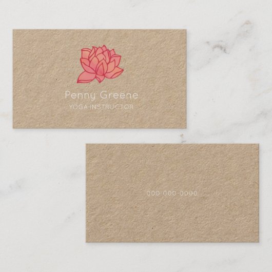 ピンクのはす名刺 名刺 (正面/裏面)