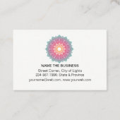 ピンクのはす曼荼羅のヨガの黙想のホリスティック 名刺 (裏面)