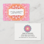 ピンクのはす曼荼羅のヨガの黙想のホリスティック 名刺 (正面/裏面)