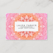 ピンクのはす曼荼羅のヨガの黙想のホリスティック 名刺 (正面)