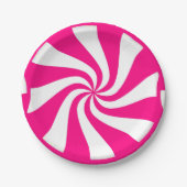 ピンクのはっか菓子は紙皿渦巻きます ペーパープレート (正面)