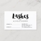 ピンクのはっきりした水色のラッシュエクステンション紹介 紹介カード (裏面)