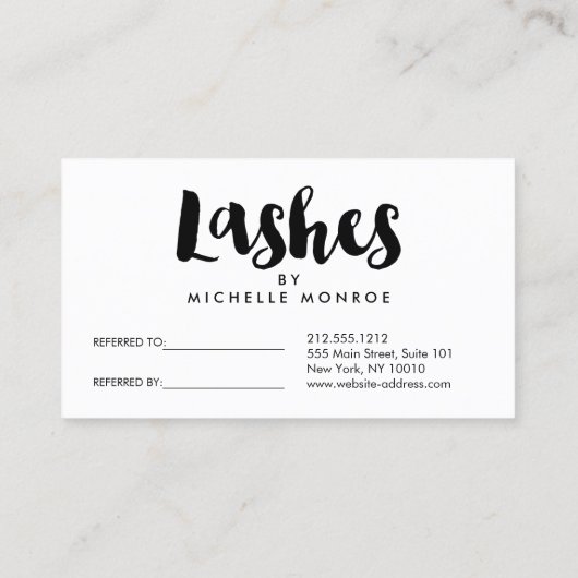 ピンクのはっきりした水色のラッシュエクステンション紹介 紹介カード (裏面)