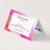 ピンクのはっきりした水色ラッシュエクステンションアフターケア 名刺 (裏面)