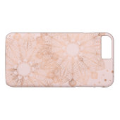 ピンクのばら色の金ゴールドの花の曼荼羅の罰金のフェイクなホイル Case-Mate iPhoneケース (裏面(横))