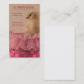 ピンクのひだのバスケットのふ化場の黄色いベビーのひよこ 名刺 (正面/裏面)