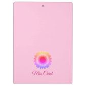 ピンクのひまわりクリップボード クリップボード (裏面)