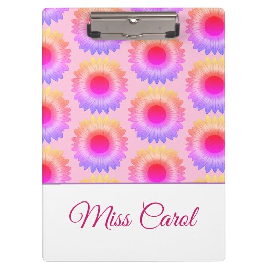 ピンクのひまわりクリップボード クリップボード (正面)