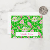 ピンクのひまわりパーソナライズされた花 ノートカード (正面/裏面インサイチュ)