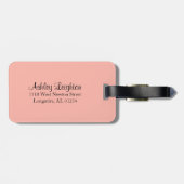 ピンクのひまわりフォトパーソナライズされたフローラ ラゲッジタグ (裏面横)