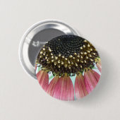 ピンクのひまわりボタン 缶バッジ (正面&裏面)
