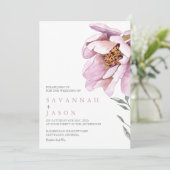 ピンクのひまわりミニマル |結婚式招待状 招待状 (スタンド正面)