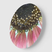 ピンクのひまわり壁時計 ラージ壁時計 (傾斜)