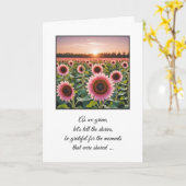 ピンクのひまわり悔やみや弔慰 カード (黄色い花)