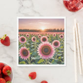 ピンクのひまわり畑 スタンダードランチョンナプキン (インサイチュ)