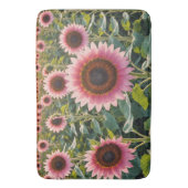 ピンクのひまわり畑 バスマット (正面縦)