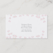 ピンクのふわふわした素朴な蔓のエレガントな花の枝 名刺 (裏面)