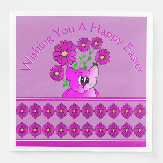 ピンクのふわふわクマ (正面)