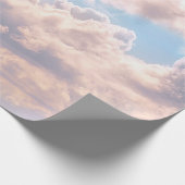 ピンクのふわふわ雲 青空 ドリーミーパステルネイチャー ラッピングペーパー (角)