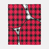 ピンクのぶくぶくハーレクイン フリースブランケット (正面)