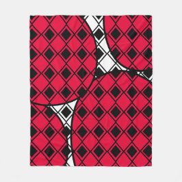 ピンクのぶくぶくハーレクイン フリースブランケット