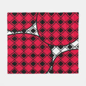 ピンクのぶくぶくハーレクイン フリースブランケット (正面(横))