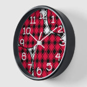 ピンクのぶよぶよハーレクイン 壁時計 (傾斜)