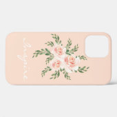 ピンクのほっぺた インスパイア ロマンチック 水彩 タイポグラフィー Case-Mate iPhoneケース (裏面 (横))