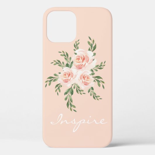 ピンクのほっぺた インスパイア ロマンチック 水彩 タイポグラフィー Case-Mate iPhoneケース (裏面)