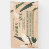 ピンクのほっぺの花の円 横断幕 (縦)