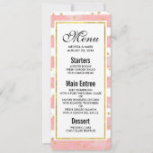 ピンクのほっぺ色のストライプ | 偽のゴールドのコンフェッティ 招待状 (正面)