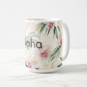 ピンクのほんのり赤いクリーム色の蘭の花  コーヒーマグカップ (正面右)