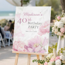 ピンクのぼかしペイントの芍薬 40歳の誕生日