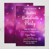 ピンクのぼかし独身最後の夜会 招待状 (正面/裏面)