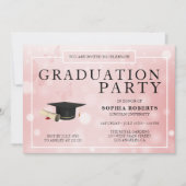 ピンクのぼかし背景 招待状 (正面)