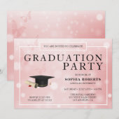 ピンクのぼかし背景 招待状 (正面/裏面)