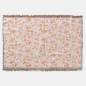 ピンクのぼかし花柄 ウォーターカラー スローブランケット (正面)