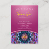 ピンクのぽっちゃりしたの紫色のはす曼荼羅 名刺 (裏面)