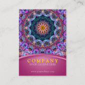 ピンクのぽっちゃりしたの紫色のはす曼荼羅 名刺 (正面)