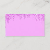  ピンクのまつげのきらめきビジネスカード 名刺 (裏面)