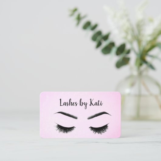 ピンクのまつ毛 名刺 (スタンド正面)
