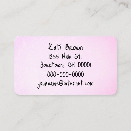 ピンクのまつ毛 名刺 (裏面)