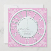 ピンクのまわりにフローラザクロックブライダルシャワー招待状 招待状 (裏面)